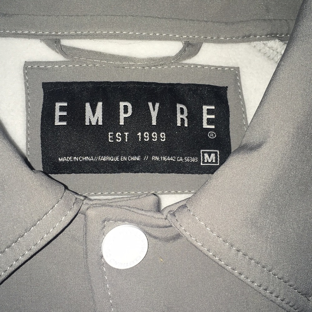 ❌SOLD❌EMPYRE  LIGHT GREY TECH FLEECE COACHE JACKET - Picture 6 of 8